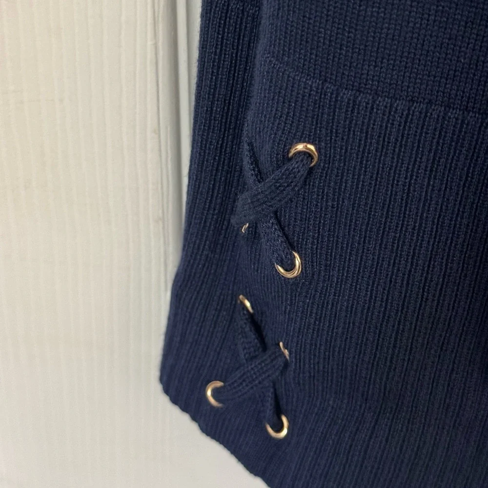 🧤 JM Collection Deep Blue Knit Cardigan - Picture 4 of 5